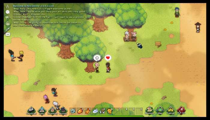 Nin Online: MMORPG indie inspirado em Naruto chega à Steam com 87% de aprovação